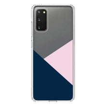 DistinctInk® Clear Shockproof Hybrid Case for Apple iPhone / Samsung Galaxy / Google Pixel - Color Block - Navy & Pink