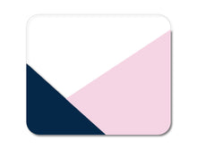 DistinctInk Custom Foam Rubber Mouse Pad - 1/4" Thick - Color Block - Navy & Pink