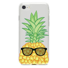 DistinctInk® Clear Shockproof Hybrid Case for Apple iPhone / Samsung Galaxy / Google Pixel - Pineapple Top with Shades