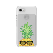 DistinctInk® Clear Shockproof Hybrid Case for Apple iPhone / Samsung Galaxy / Google Pixel - Pineapple Top with Shades