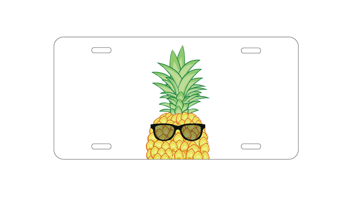 Custom Aluminum Decorative Vanity Front License Plate - Pineapple Top with Shades