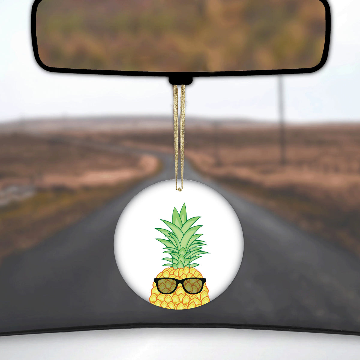 Pineapple Top with Shades Ceramic Ornament, view 3