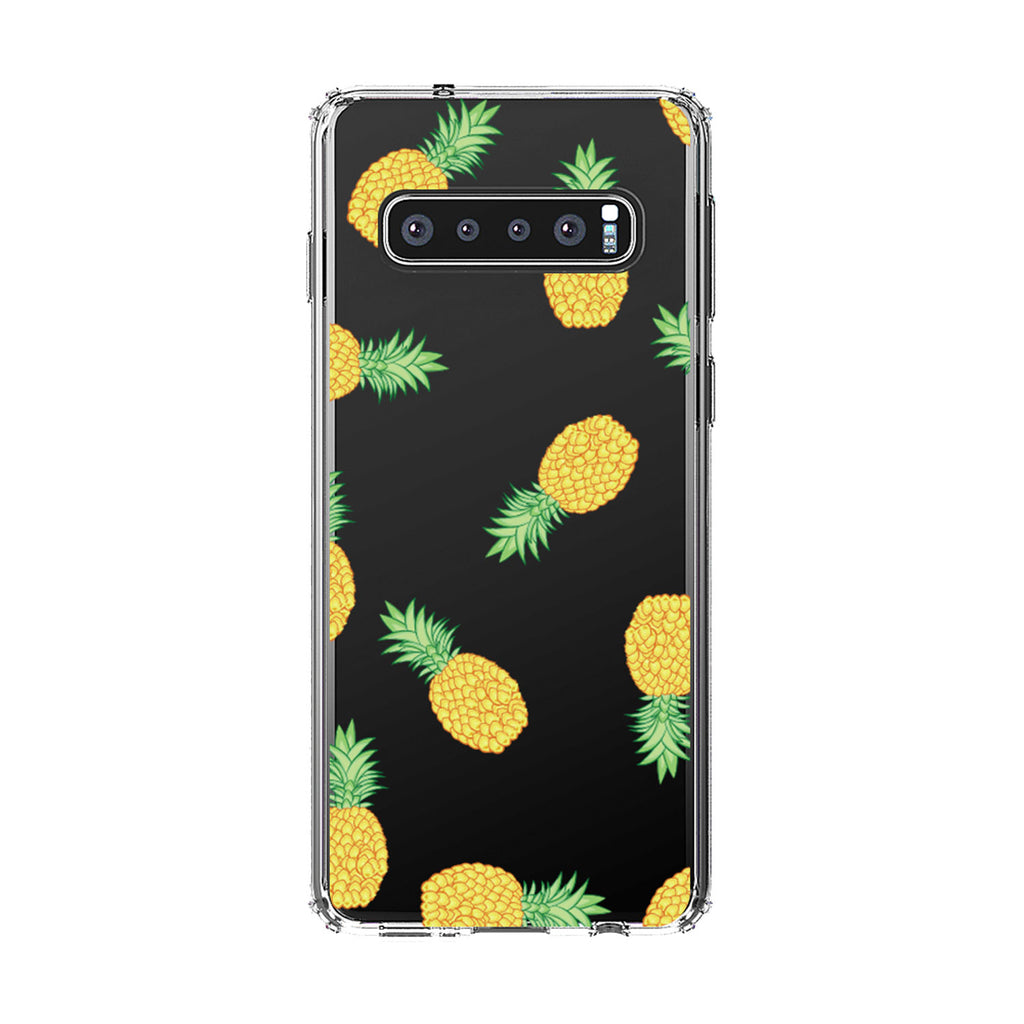 Repeating Pineapple Pattern Clear Shockproof iPhone Case, view 16