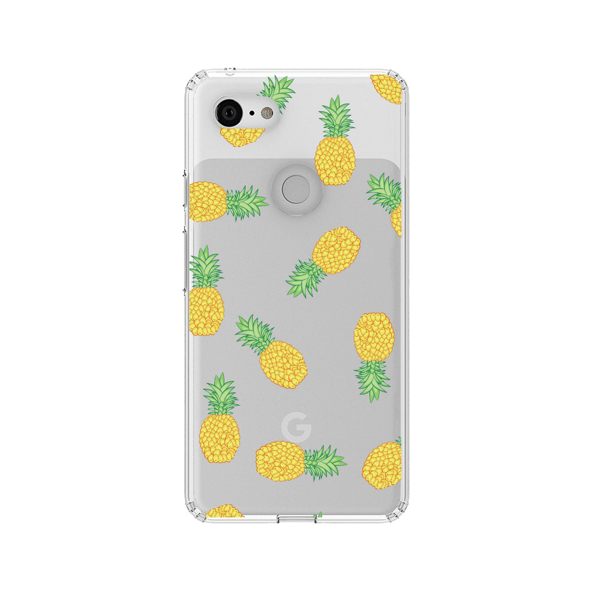 Repeating Pineapple Pattern Clear Shockproof iPhone Case, view 22