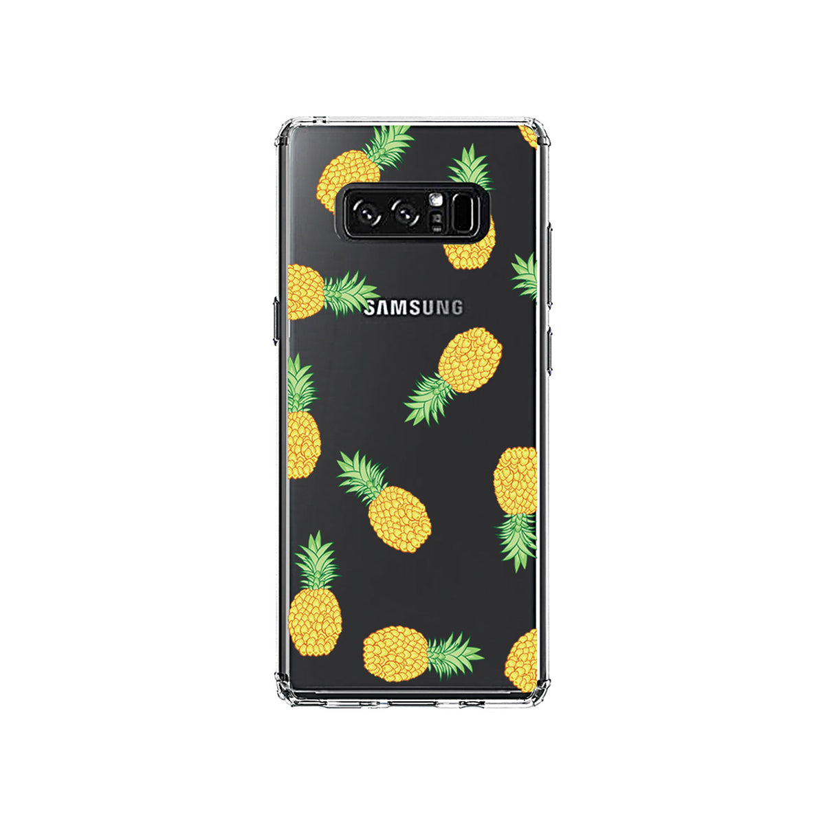 Repeating Pineapple Pattern Clear Shockproof iPhone Case, view 12