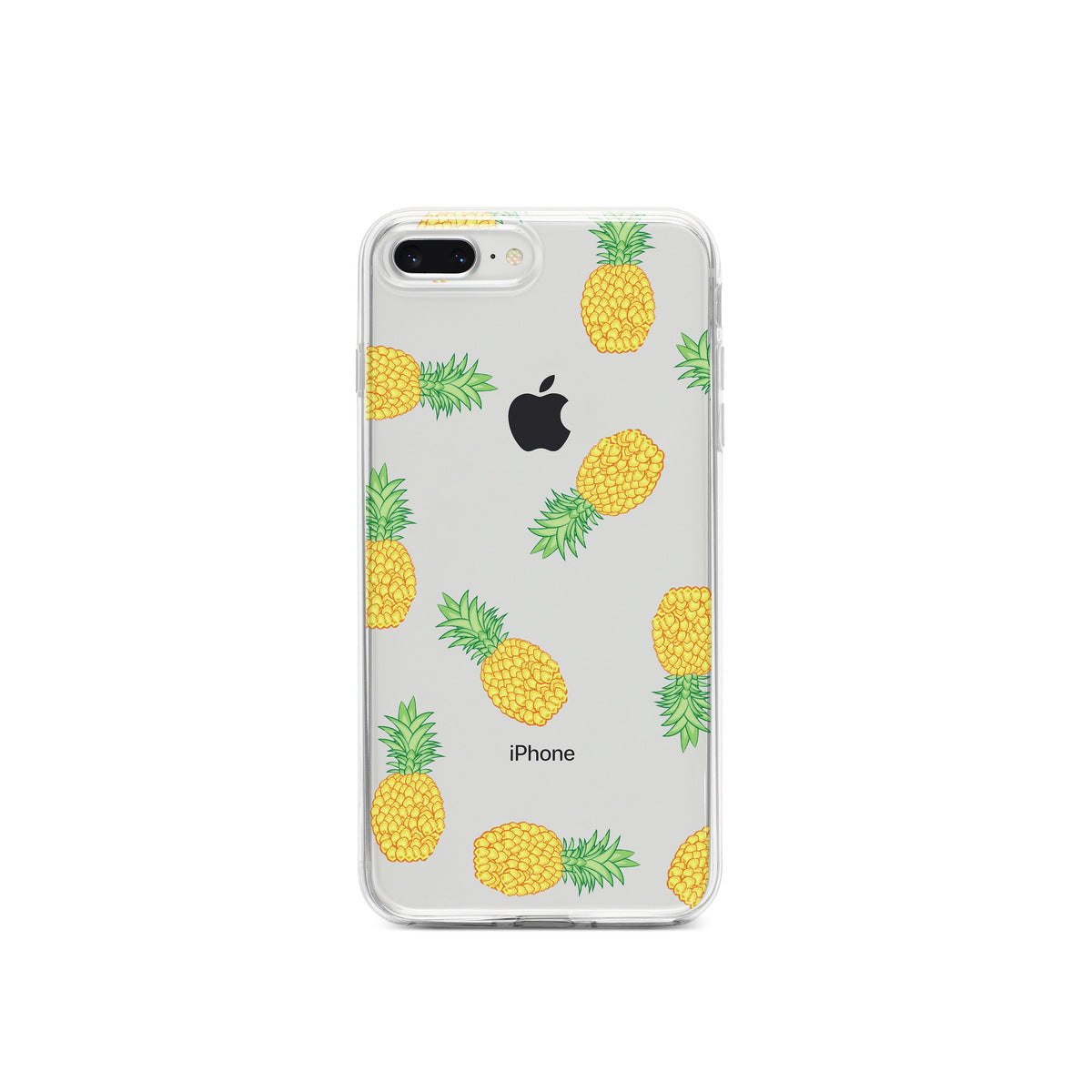 Repeating Pineapple Pattern Clear Shockproof iPhone Case, view 6