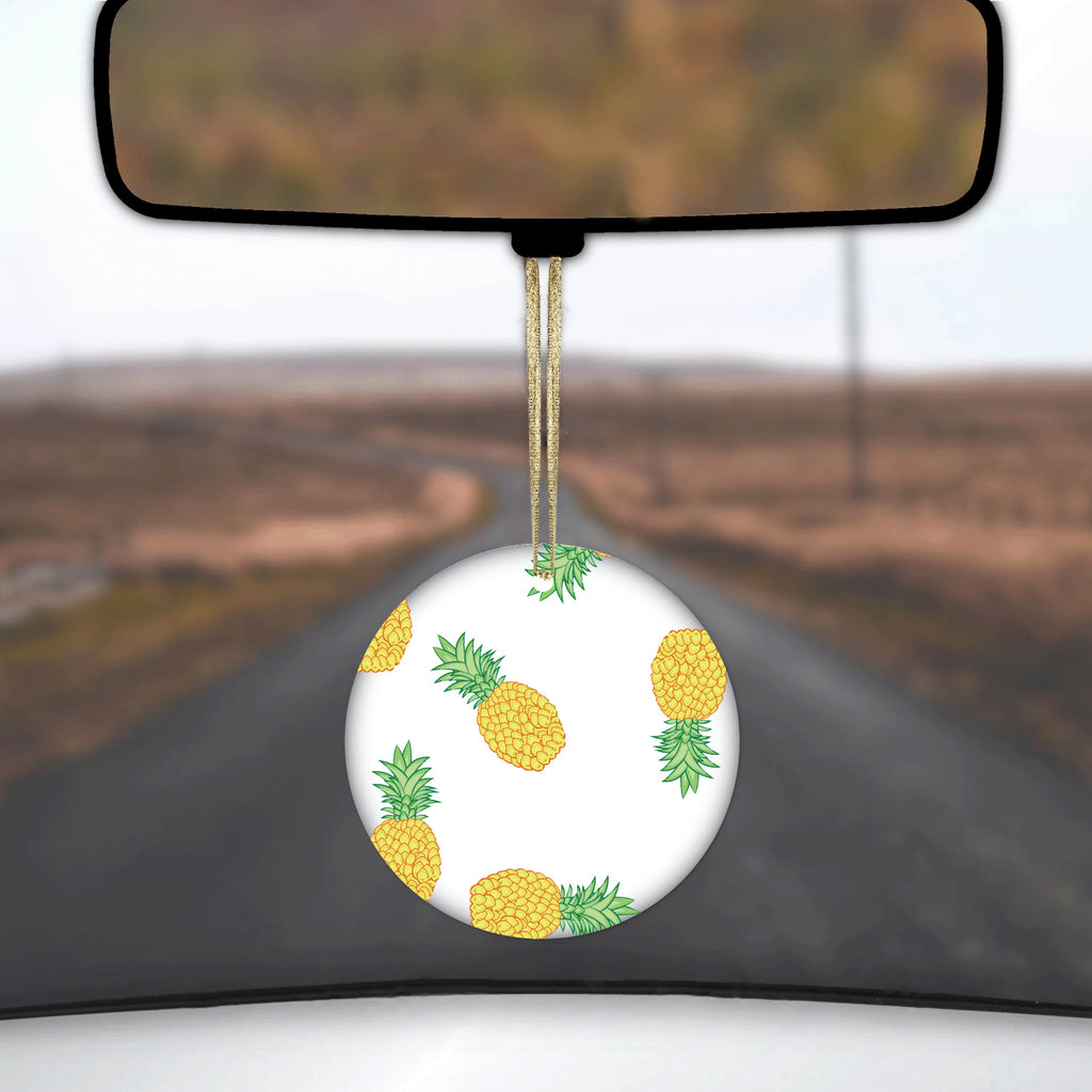 Repeating Pineapple Pattern Ceramic Ornament, view 3