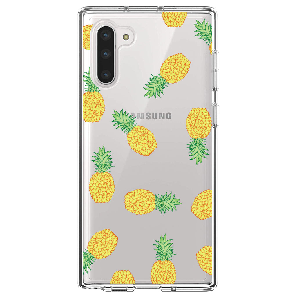 Repeating Pineapple Pattern Clear Shockproof iPhone Case, view 9
