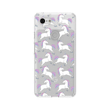 DistinctInk® Clear Shockproof Hybrid Case for Apple iPhone / Samsung Galaxy / Google Pixel - Repeating Pastel Unicorns