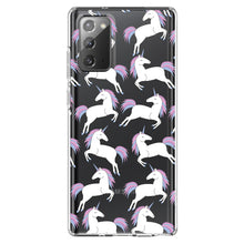 DistinctInk® Clear Shockproof Hybrid Case for Apple iPhone / Samsung Galaxy / Google Pixel - Repeating Pastel Unicorns
