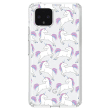 DistinctInk® Clear Shockproof Hybrid Case for Apple iPhone / Samsung Galaxy / Google Pixel - Repeating Pastel Unicorns
