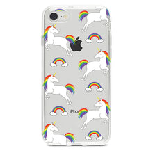 DistinctInk® Clear Shockproof Hybrid Case for Apple iPhone / Samsung Galaxy / Google Pixel - Rainbows & Unicorns