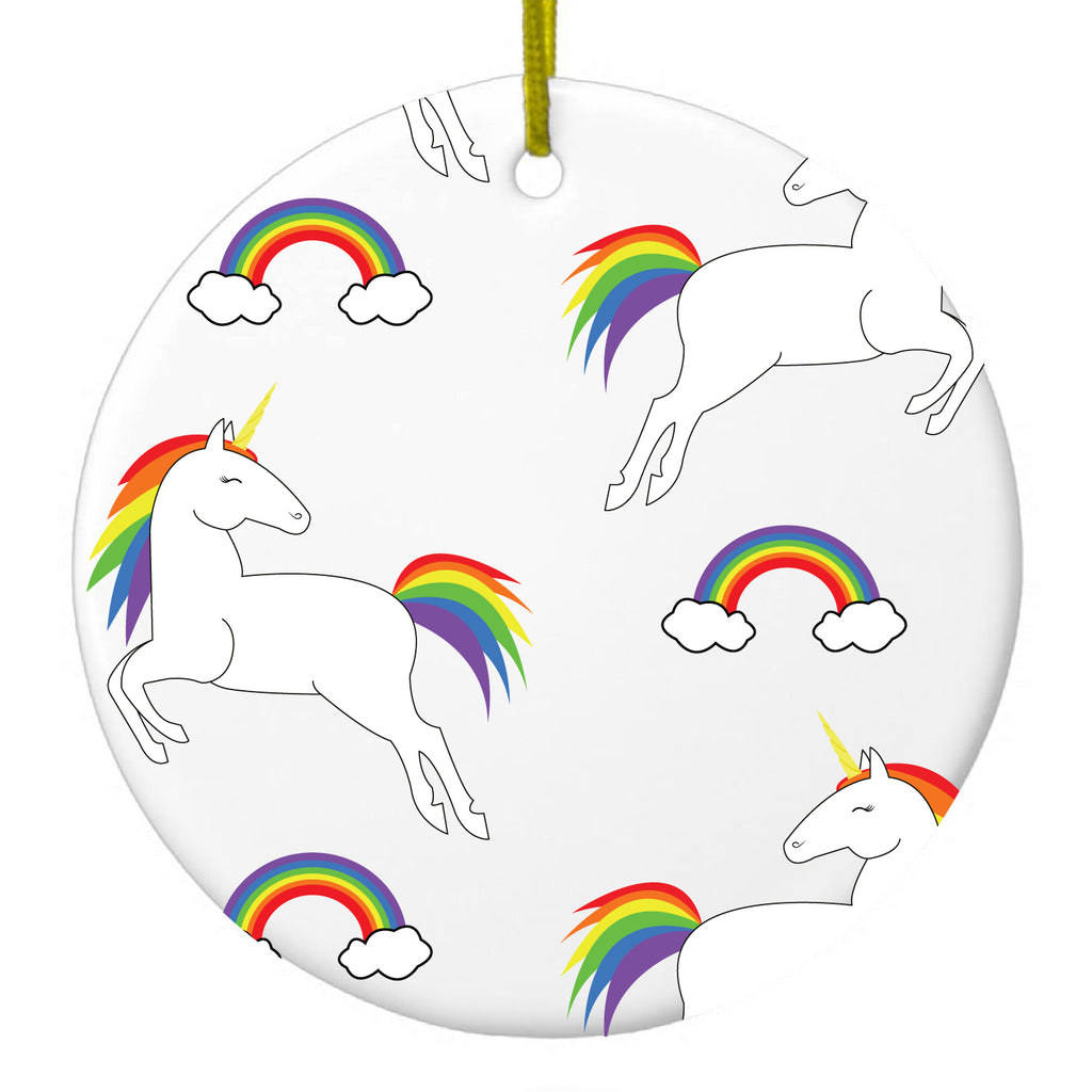 Rainbows & Unicorns Ceramic Ornament