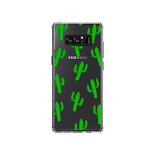 DistinctInk® Clear Shockproof Hybrid Case for Apple iPhone / Samsung Galaxy / Google Pixel - Repeating Cartoon Cactus