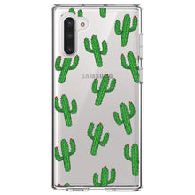 DistinctInk® Clear Shockproof Hybrid Case for Apple iPhone / Samsung Galaxy / Google Pixel - Repeating Cartoon Cactus