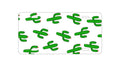 Custom Aluminum Decorative Vanity Front License Plate - Repeating Cartoon Cactus