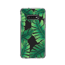 DistinctInk® Clear Shockproof Hybrid Case for Apple iPhone / Samsung Galaxy / Google Pixel - Tropical Banana Leaves