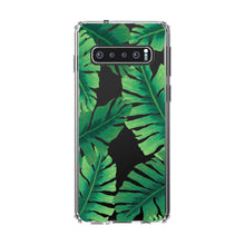 DistinctInk® Clear Shockproof Hybrid Case for Apple iPhone / Samsung Galaxy / Google Pixel - Tropical Banana Leaves