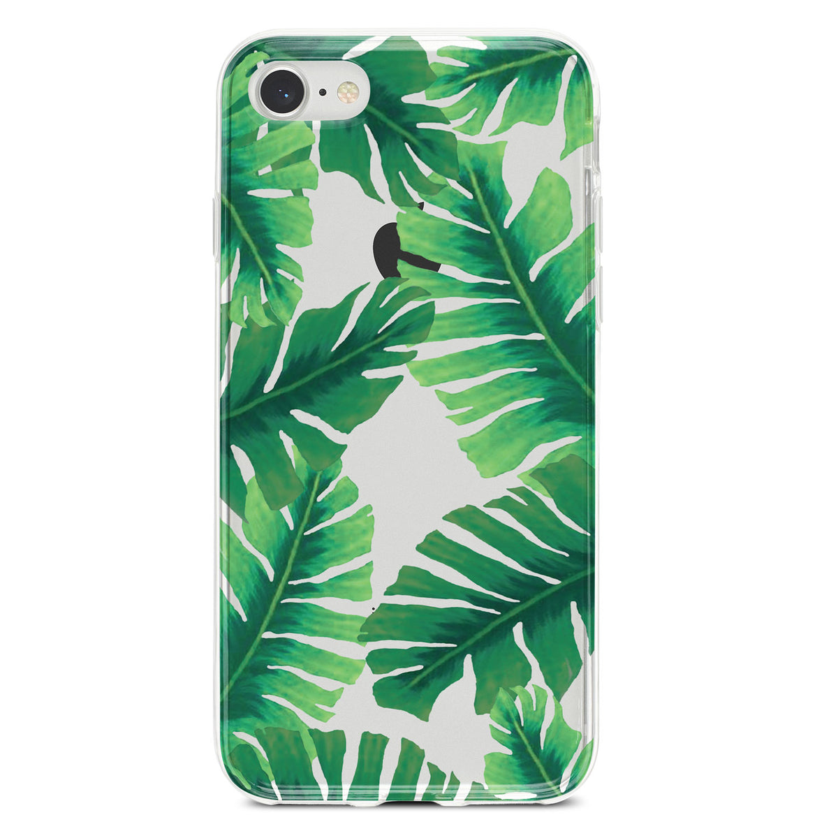Tropical Banana Leaves Clear Shockproof iPhone Case, view 5