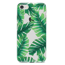 DistinctInk® Clear Shockproof Hybrid Case for Apple iPhone / Samsung Galaxy / Google Pixel - Tropical Banana Leaves