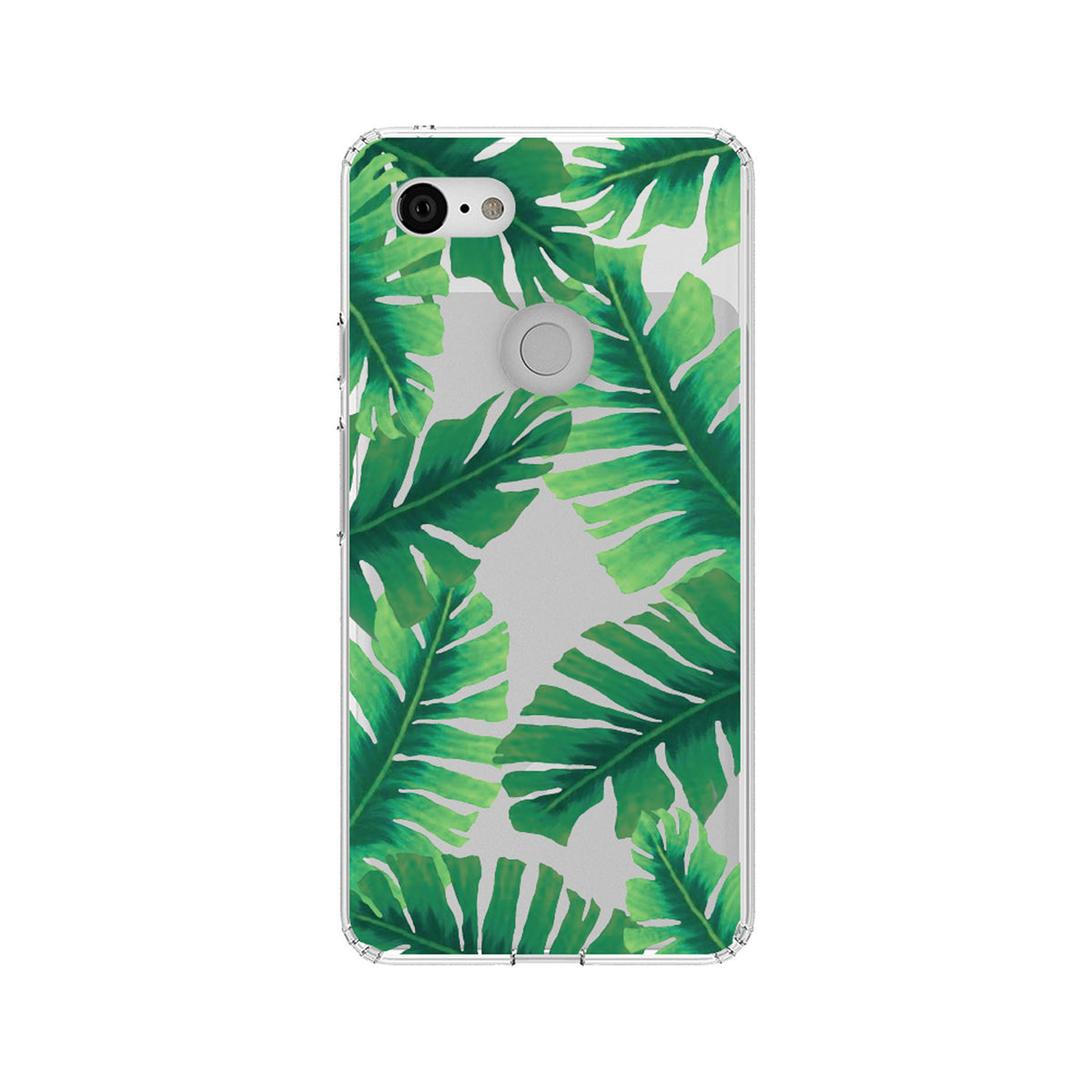 Tropical Banana Leaves Clear Shockproof iPhone Case, view 20