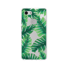DistinctInk® Clear Shockproof Hybrid Case for Apple iPhone / Samsung Galaxy / Google Pixel - Tropical Banana Leaves