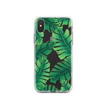 DistinctInk® Clear Shockproof Hybrid Case for Apple iPhone / Samsung Galaxy / Google Pixel - Tropical Banana Leaves