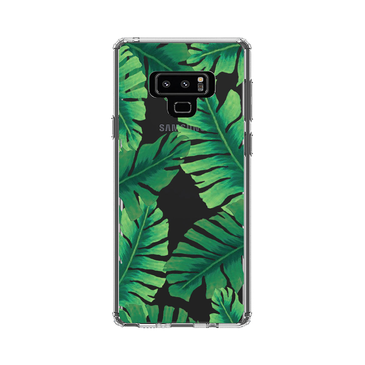 Tropical Banana Leaves Clear Shockproof iPhone Case, view 10