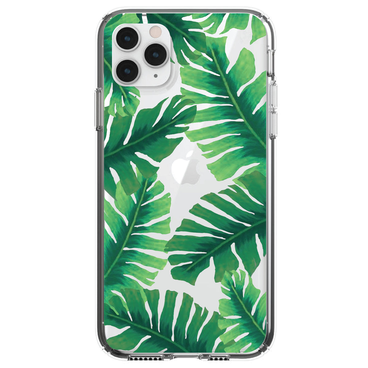 Tropical Banana Leaves Clear Shockproof iPhone Case