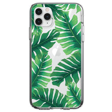 DistinctInk® Clear Shockproof Hybrid Case for Apple iPhone / Samsung Galaxy / Google Pixel - Tropical Banana Leaves