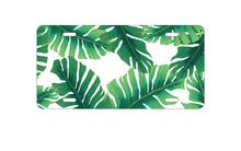 DistinctInk Custom Aluminum Decorative Vanity Front License Plate - Tropical Banana Leaves