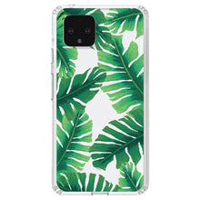 DistinctInk® Clear Shockproof Hybrid Case for Apple iPhone / Samsung Galaxy / Google Pixel - Tropical Banana Leaves