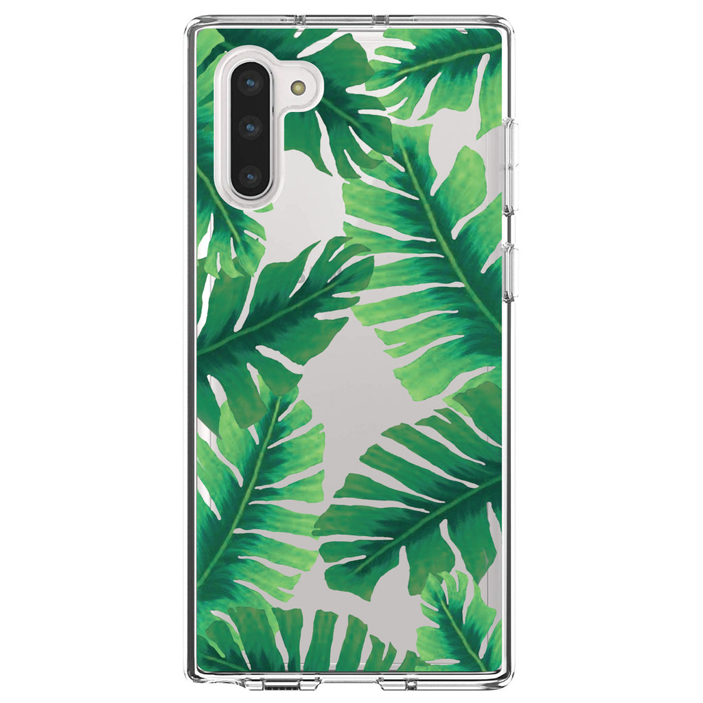 Tropical Banana Leaves Clear Shockproof iPhone Case, view 8