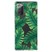 DistinctInk® Clear Shockproof Hybrid Case for Apple iPhone / Samsung Galaxy / Google Pixel - Tropical Banana Leaves
