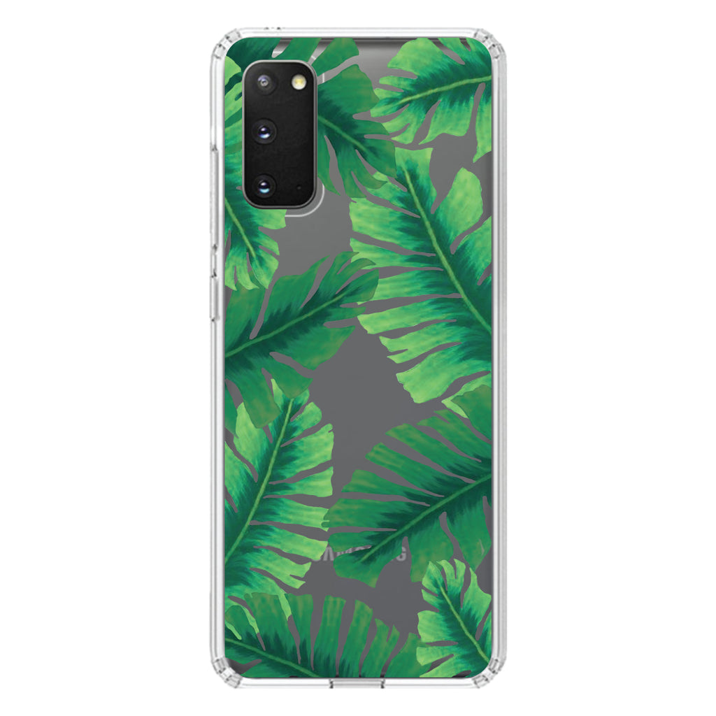 Tropical Banana Leaves Clear Shockproof iPhone Case, view 13