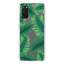 DistinctInk® Clear Shockproof Hybrid Case for Apple iPhone / Samsung Galaxy / Google Pixel - Tropical Banana Leaves