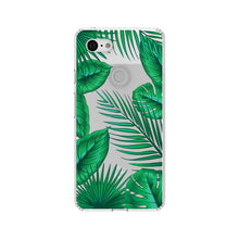 Green Tropical Leaves Clear Shockproof iPhone Case