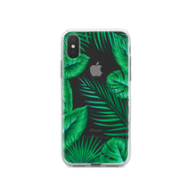 Green Tropical Leaves Clear Shockproof iPhone Case