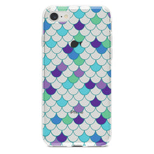 DistinctInk® Clear Shockproof Hybrid Case for Apple iPhone / Samsung Galaxy / Google Pixel - Mermaid Scales