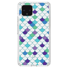 DistinctInk® Clear Shockproof Hybrid Case for Apple iPhone / Samsung Galaxy / Google Pixel - Mermaid Scales