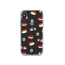DistinctInk® Clear Shockproof Hybrid Case for Apple iPhone / Samsung Galaxy / Google Pixel - Cartoon Sushi
