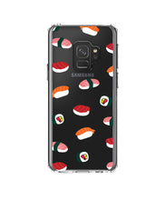 DistinctInk® Clear Shockproof Hybrid Case for Apple iPhone / Samsung Galaxy / Google Pixel - Cartoon Sushi