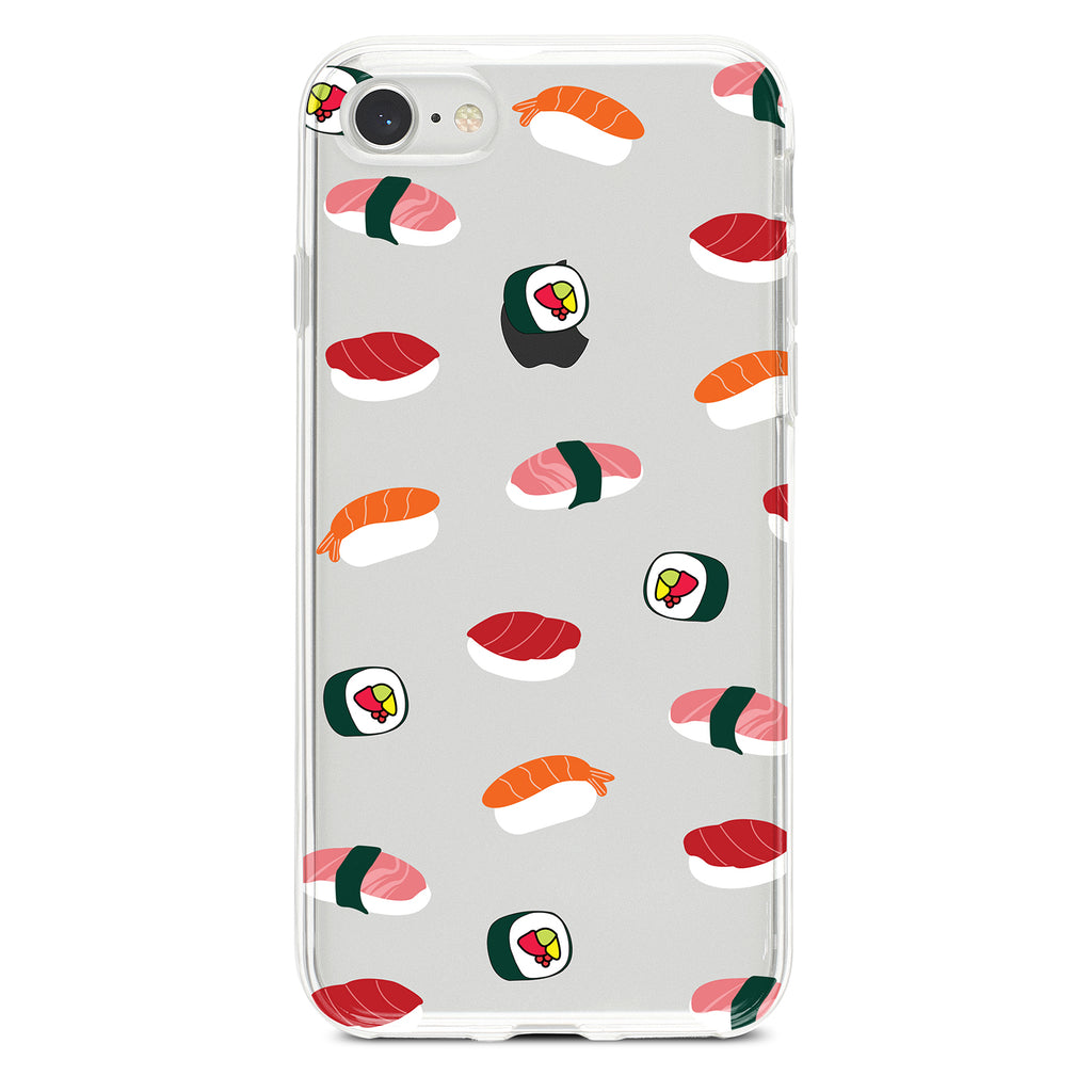 Cartoon Sushi Clear Shockproof iPhone Case, view 5