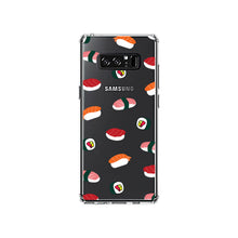 DistinctInk® Clear Shockproof Hybrid Case for Apple iPhone / Samsung Galaxy / Google Pixel - Cartoon Sushi
