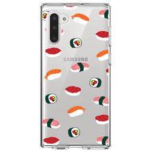 DistinctInk® Clear Shockproof Hybrid Case for Apple iPhone / Samsung Galaxy / Google Pixel - Cartoon Sushi