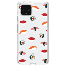 DistinctInk® Clear Shockproof Hybrid Case for Apple iPhone / Samsung Galaxy / Google Pixel - Cartoon Sushi
