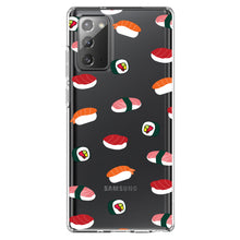 DistinctInk® Clear Shockproof Hybrid Case for Apple iPhone / Samsung Galaxy / Google Pixel - Cartoon Sushi
