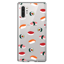 DistinctInk® Clear Shockproof Hybrid Case for Apple iPhone / Samsung Galaxy / Google Pixel - Cartoon Sushi
