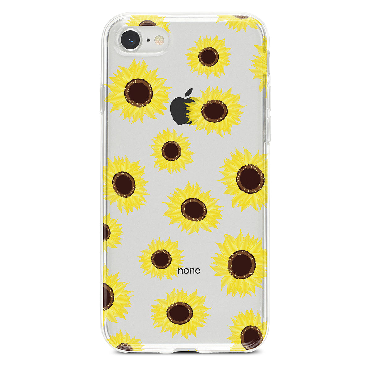 Yellow Sunflowers Clear Shockproof iPhone Case, view 5