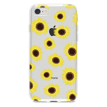 DistinctInk® Clear Shockproof Hybrid Case for Apple iPhone / Samsung Galaxy / Google Pixel - Yellow Sunflowers